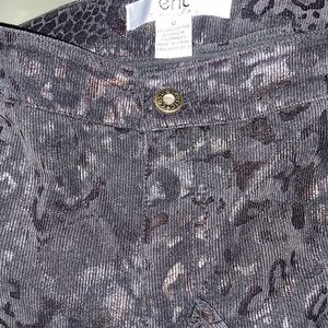 Eric Casual Metallic Leopard Print corduroy pants size 12 women’s